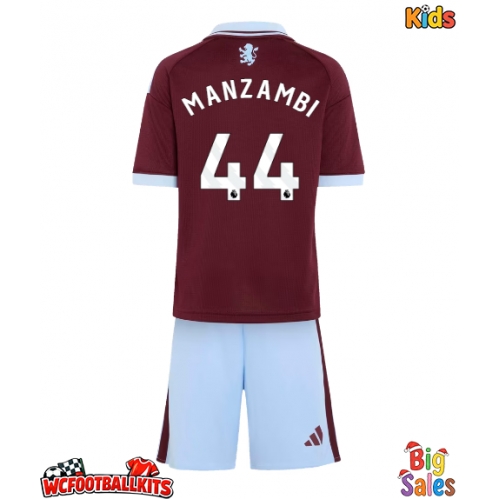 Aston Villa Johan Manzambi #44 Replica Home Stadium Kit for Kids 2026-27 Short Sleeve (+ pants)
